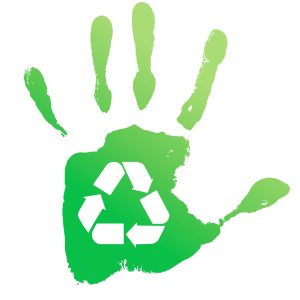 Handprint recycle. Vector illustration